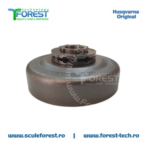 Carcasa ambreiaj originala pentru drujba Husqvarna 136, 137, 141, 142, 235, 235e cu sproket si rulment pas .325" - Img 2