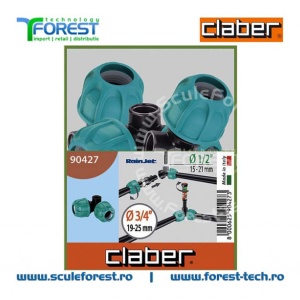 Cot Claber de 90° cu mufe de 3/4" si conector de legatura de 1/2" - Img 8