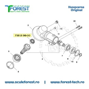 Rulment cu bile original la angrenaj unghiular motocoasa Husqvarna 135R, 232R, 325Rx, 333R, 323RII, 535RX - Img 5