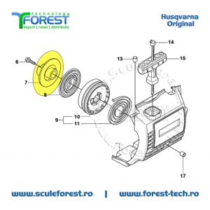 Tambur demaror original pentru motocoasa Husqvarna 128R, 323R - Img 6