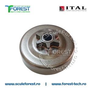 Carcasa ambreiaj compatibila pentru drujba Husqvarna 120Mark II, 235, 235e, 236, 236 II, 240, 240e, Jonsered CS2234, CS2238, Partner 351, 352, 371, 372 cu pinion fix si rulment pas .3/8"