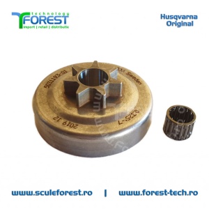 Carcasa ambreiaj originala pentru drujba Husqvarna 40, Jonsered CS2045, CS2050 cu pinion fix si rulment pas .325" - Img 3