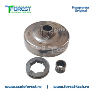 Carcasa ambreiaj originala pentru drujba Husqvarna 565, 572XP cu sproket si rulment pas .3/8" - Img 2