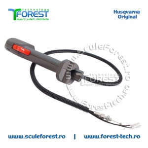 Maner acceleratie complet original cu cabluri pentru motocoasa Husqvarna 333R MarkII - Img 3