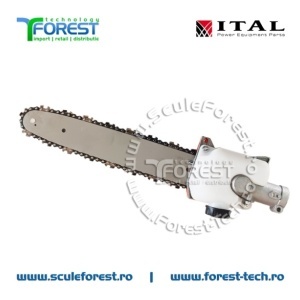 Angrenaj unghiular (reductor) cu sina de 12"(30cm) pentru motocoasa cu tub de 26mm - Img 3