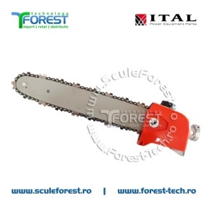 Angrenaj unghiular (reductor) cu sina de 12"(30cm) pentru motocoasa cu tub de 28mm - Img 3