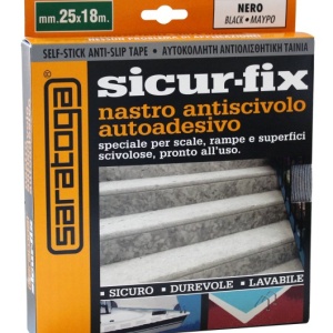 Banda auto-adeziva antiderapanta SICUR-FIX negru - bobina 25mm x 18m