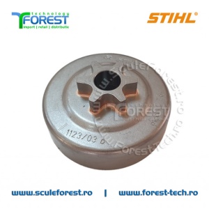 Carcasa ambreiaj originala pentru drujba Stihl MS017, MS018, MS019, MS170, MS 170c, MS180, MS 180C, MS 190T, MS191T cu pinion fix pas .3/8"