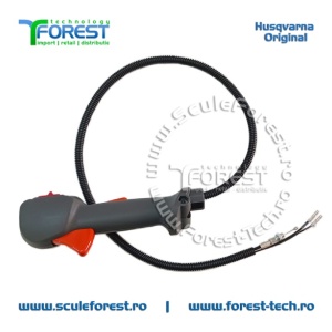 Maner acceleratie complet original cu cabluri pentru motocoasa Husqvarna 333R MarkII - Img 4