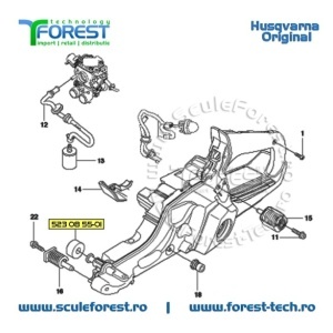 Amortizor limitator original pentru drujba Husqvarna 545, 550XP, 555, 560XP, 562XP, 565, 572XP, 592XP - Img 6