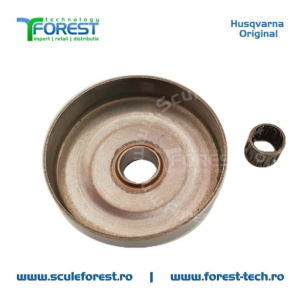 Carcasa ambreiaj originala pentru drujba Husqvarna 135, 135e, 140, 140e cu pinion fix si rulment pas .3/8" - Img 4