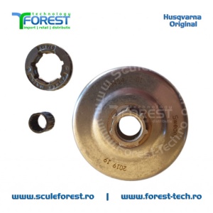Carcasa ambreiaj originala pentru drujba Husqvarna 570, 575XP, 576XP cu sproket si rulment pas .3/8" - Img 2