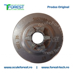 Carcasa ambreiaj originala pentru drujba Husqvarna T540X cu pinion fix si rulment pas .3/8"