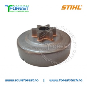 Carcasa ambreiaj originala pentru drujba Stihl MS017, MS018, MS019, MS170, MS 170c, MS180, MS 180C, MS 190T, MS191T cu pinion fix pas .3/8" - Img 2