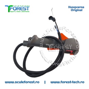 Maner acceleratie complet original cu cabluri pentru motocoasa Husqvarna 128R
