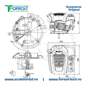 Motor complet masina tuns gazon Husqvarna LC 140P, Husqvarna LC 140SP - Img 7