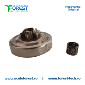 Carcasa ambreiaj originala pentru drujba Husqvarna 135, 135e, 140, 140e cu pinion fix si rulment pas .3/8" - Img 5