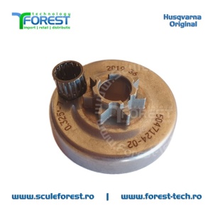 Carcasa ambreiaj originala pentru drujba Husqvarna 435, 435e, 440, 440e cu pinion fix si rulment pas .325"
