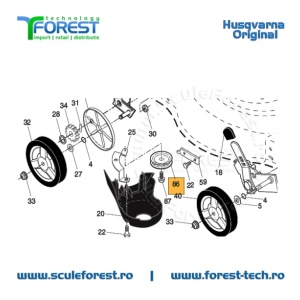 Fulie curea transmisie propulsie Husqvarna LC356V, LC353AWD - Img 8