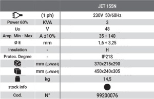 Aparat (transformator) de sudura portabil monofazat Helvi JET 155 N COMPACT - 35-140A - Img 3