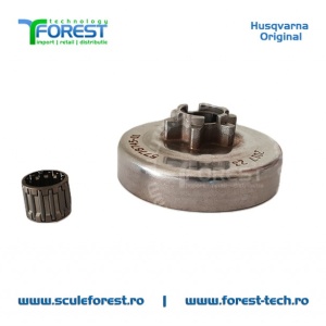 Carcasa ambreiaj originala pentru drujba Husqvarna 135, 135e, 140, 140e cu pinion fix si rulment pas .3/8" - Img 6