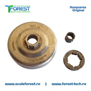 Carcasa ambreiaj originala pentru drujba Husqvarna 570, 575XP, 576XP cu sproket si rulment pas .3/8" - Img 4