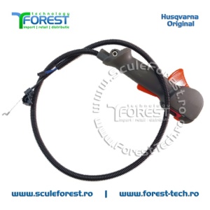Maner acceleratie complet original cu cabluri pentru motocoasa Husqvarna 128R - Img 3
