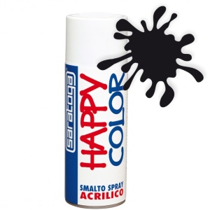 Vopsea spray "HAPPY COLOR" acrilic NEGRU MAT RAL 9005 - 400ml - Img 1