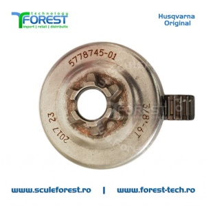 Carcasa ambreiaj originala pentru drujba Husqvarna 135, 135e, 140, 140e cu pinion fix si rulment pas .3/8" - Img 7