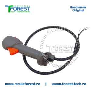 Maner acceleratie complet original cu cabluri pentru motocoasa Husqvarna 135R