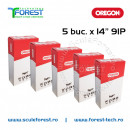 Pachet 5 lanturi drujba Oregon 14"(35cm), 26 dinti, pas 3/8, canal 1.3 91P