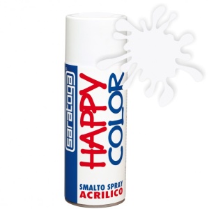 Vopsea spray "HAPPY COLOR" acrilic ALB LUCIOS 400ml