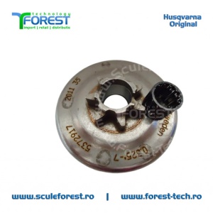 Carcasa ambreiaj originala pentru drujba Husqvarna 455 Rancher cu pinion fix si rulment pas .325" - Img 4