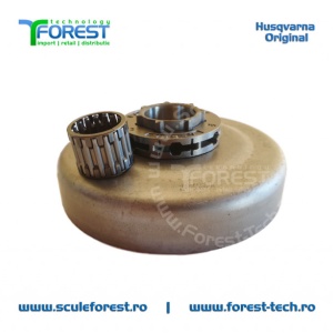 Carcasa ambreiaj originala pentru drujba Husqvarna 51, 55 cu sproket si rulment pas .325"
