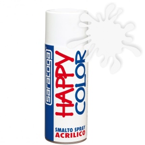 Vopsea spray "HAPPY COLOR" acrilic ALB MAT RAL 9010 - 400ml