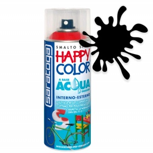 VOPSEA SPRAY "HAPPY COLOR AQUA" PE BAZA DE APA NEGRU LUCIOS RAL 9005 - 400ml
