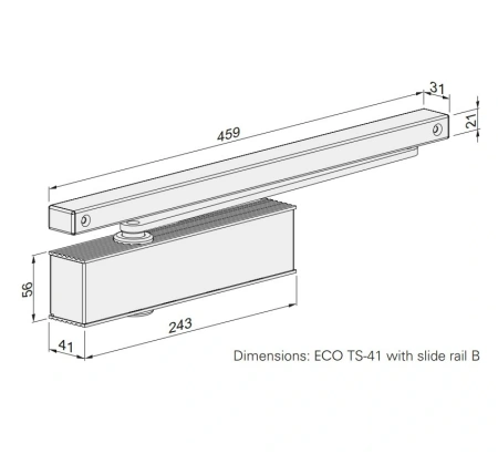 Amortizor usa cu brat culisant TS 41 EN 1-4, ECO Schulte - Img 2