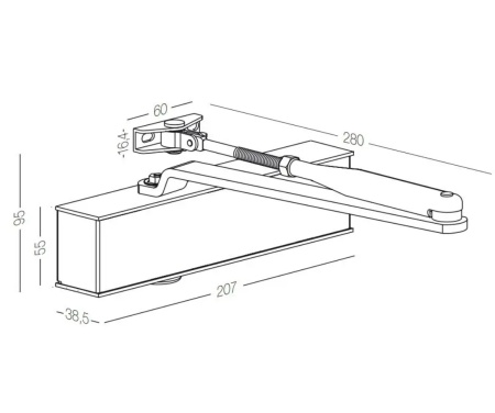 TS 11-F EN 2-5 amortizor usa 20-100Kg - Argintiu - Img 2