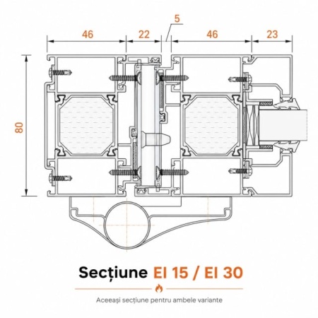 Usi din Aluminiu cu Sticla Rezistente la Foc EI 60 - Img 3