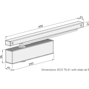 Amortizor usa cu brat culisant TS 41 EN 1-4, ECO Schulte - Img 2