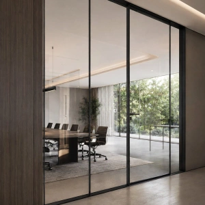 Perete din sticla rezistent la foc EI 60, ALUFIRE Vision Slim Line