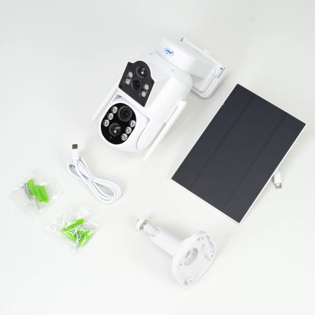 Camera supraveghere video PNI IP792 dual lens 2MP + 2MP, panou solar 3W, acumulator 6000mAh incorpor