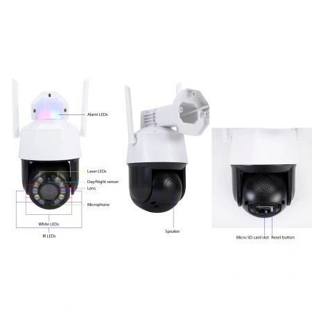 Pachet Camera supraveghere video PNI House IP575 5MP WiFi cu IP + Card de memorie MicroSD PNI 128GB