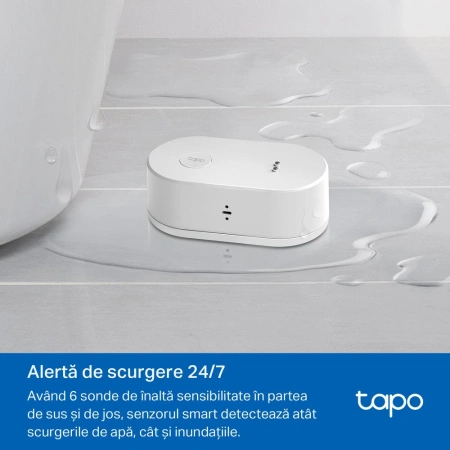 TP-LINK TAPO T300, Senzor smart de scurgeri de apa (necesită Hub Tapo), Wireless: 868, Alimentare: 2 baterii tip AAA (incluse), Dimensiuni: 84.5 × 46.5 × 30 mm. - Img 3