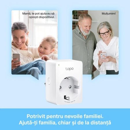 TP-Link MINI SMART WI-FI SOCKET TAPO P110(4-PACK), Protocol: IEEE 802.11b/g/n, Bluetooth 4.2 (doar pentru onboarding), 2.4 GHz, Cerințe de sistem: Android 4.4 sau o versiune mai recentă, iOS 9.0 sau o versiune mai recentă, Cerinte de alimentare: AC 220-24 - Img 2