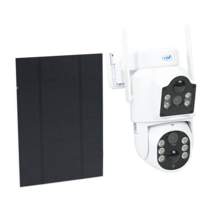 Camera supraveghere video PNI IP792 dual lens 2MP + 2MP, panou solar 3W, acumulator 6000mAh incorpor