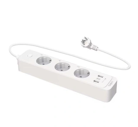 TP-Link SMART WI-FI SOCKET TAPO P300, Protocol: IEEE 802.11b/g/n, Bluetooth 4.2, 2.4 GHz, Cerințe de sistem, Android 5 sau mai recent, iOS 10 sau mai recent, Dimensiuni: 268*55*40mm, cablu de 1.5m, voltaj maxim: 2300W, 10A, 3 prize, 2 x USB. - Img 2