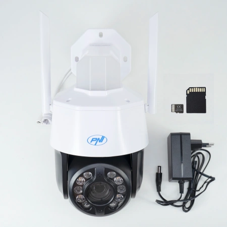 Pachet Camera supraveghere video PNI House IP575 5MP WiFi cu IP + Card de memorie MicroSD PNI 128GB