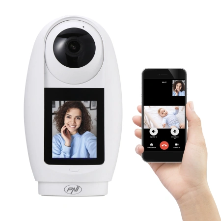 Camera supraveghere video PNI IP733 3MP, audio si video bidirectional, cu SOS buton apelare prin Blu