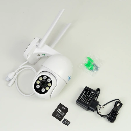 Camera supraveghere video wireless PNI IP840 + card PNI 128GB WiFi, PTZ, 8MP 4K, slot micro SD, stan